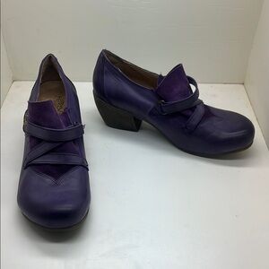Portofino Purple Leather Heels Shoes 37